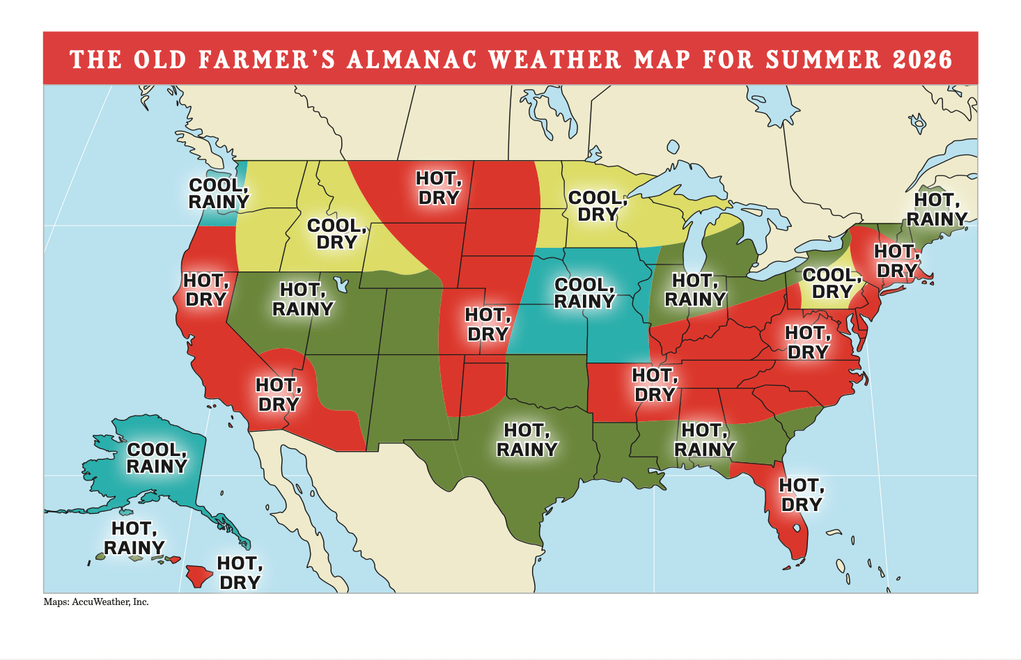 2026 Old Farmer S Almanac Almanac Com 2026 OFA US Summer Weather Map 